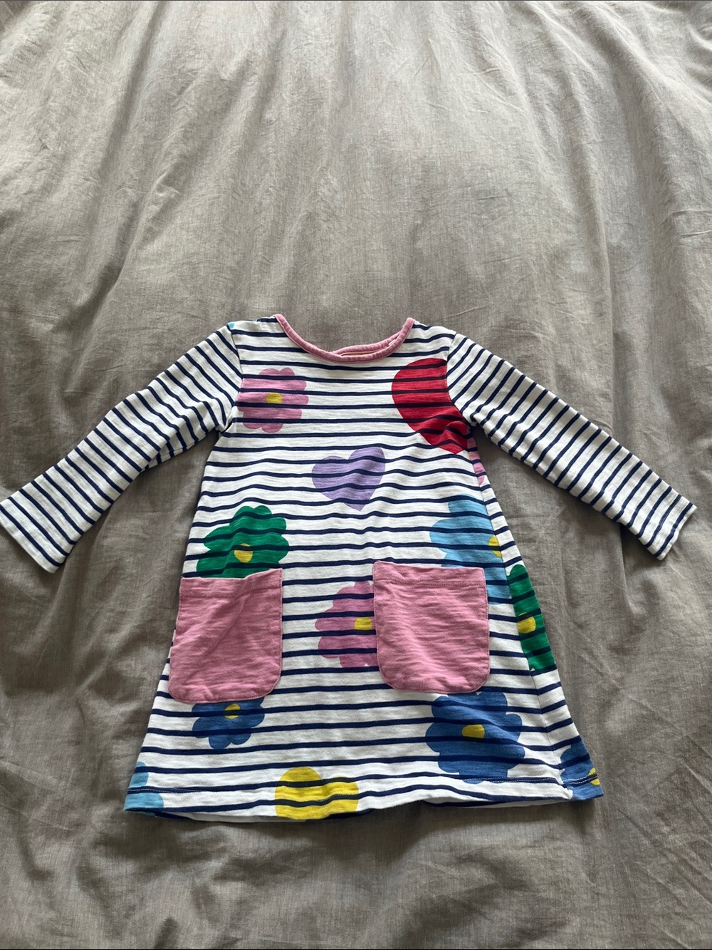 Mini Boden 4-5Y long sleeve floral dress